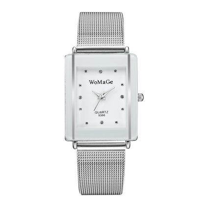 Simple Style Rectangular Dial Couple Watches