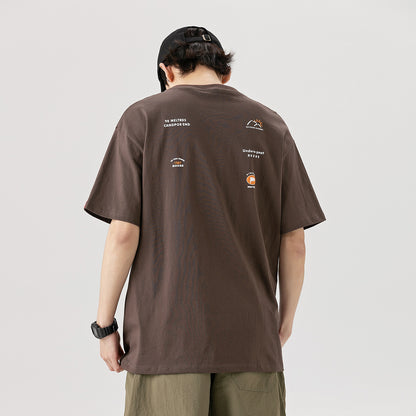 Orderly Japanese Retro Mountain Short Sleeve T-shirt