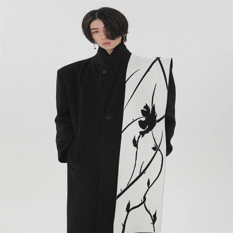 Hand-painted Thorn Rose Winter Angora Couple Scarf