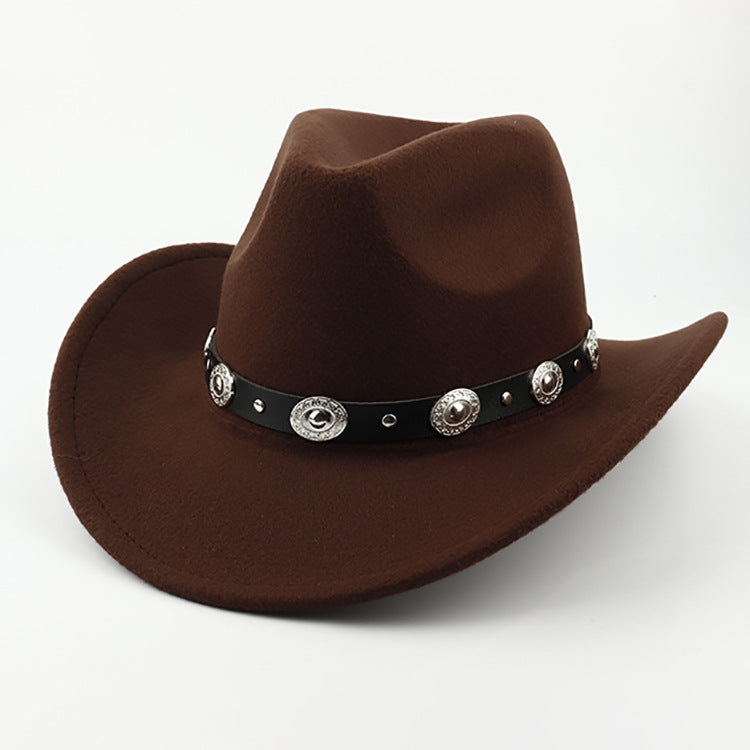 European And American Style Woolen Cowboy Hat Men's Lady Couple Ethnic Style Curling
