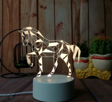 LED 3D Owl Touch Table Lamp Colorful
