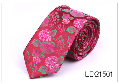 Men's 6cm Flower Graffiti Yarn-dyed Tie