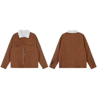 Men's Corduroy Fleece Jacket Fashion Casual