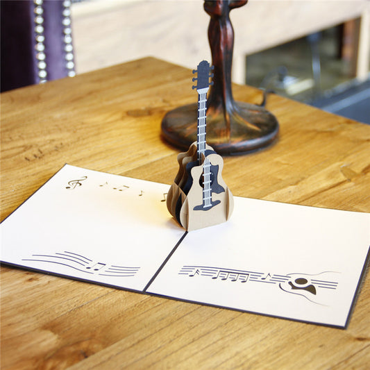 3D Guitar Birthday Greeting Card