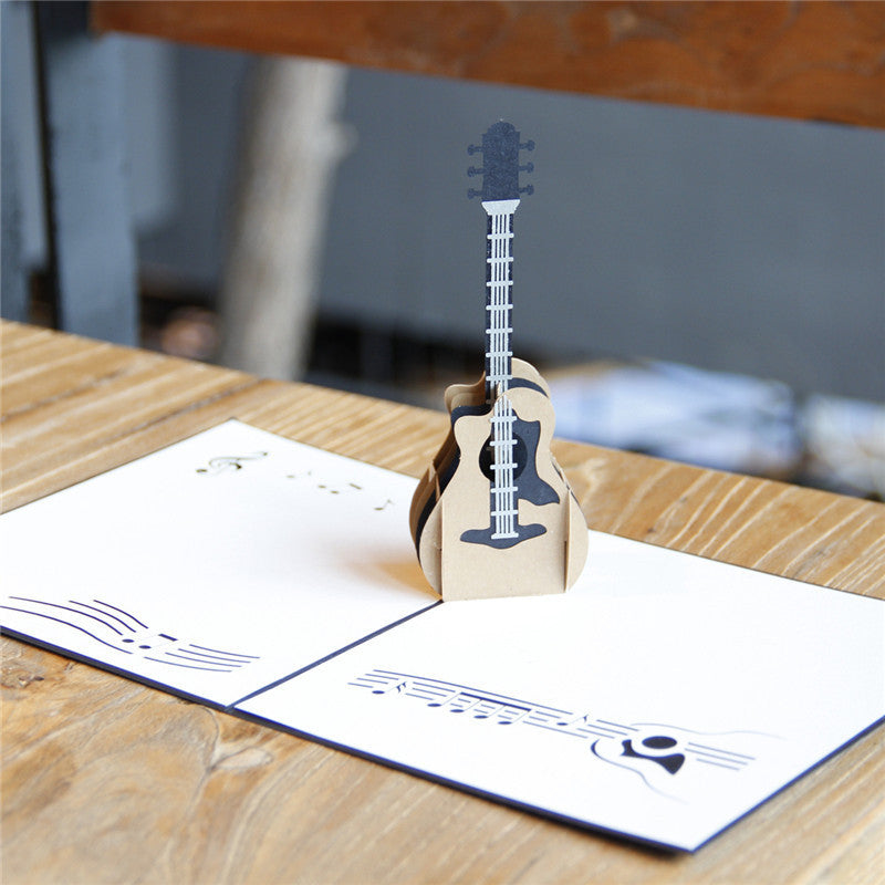 3D Guitar Birthday Greeting Card