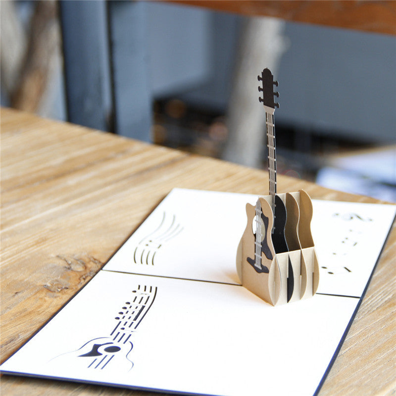 3D Guitar Birthday Greeting Card