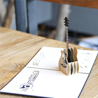 3D Guitar Birthday Greeting Card