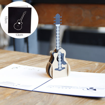 3D Guitar Birthday Greeting Card