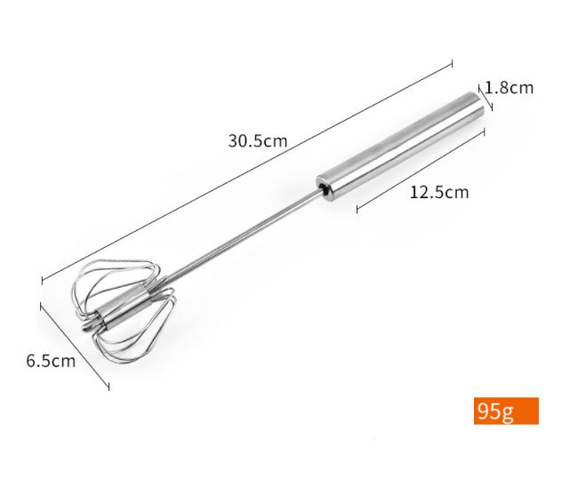 Stainless Steel Semi-Automatic Egg Beater Handheld