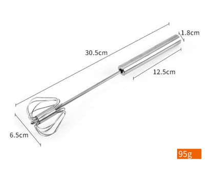 Stainless Steel Semi-Automatic Egg Beater Handheld