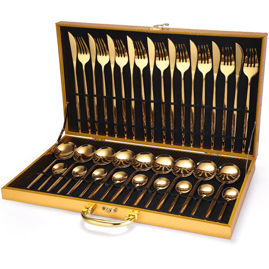 36-Piece Stainless Steel Tableware Set Gift Box