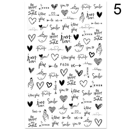 Summer Flowers & Love Nail Stickers