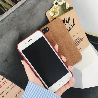 Ultra-Thin Wooden Handset Case with Leather Cover
