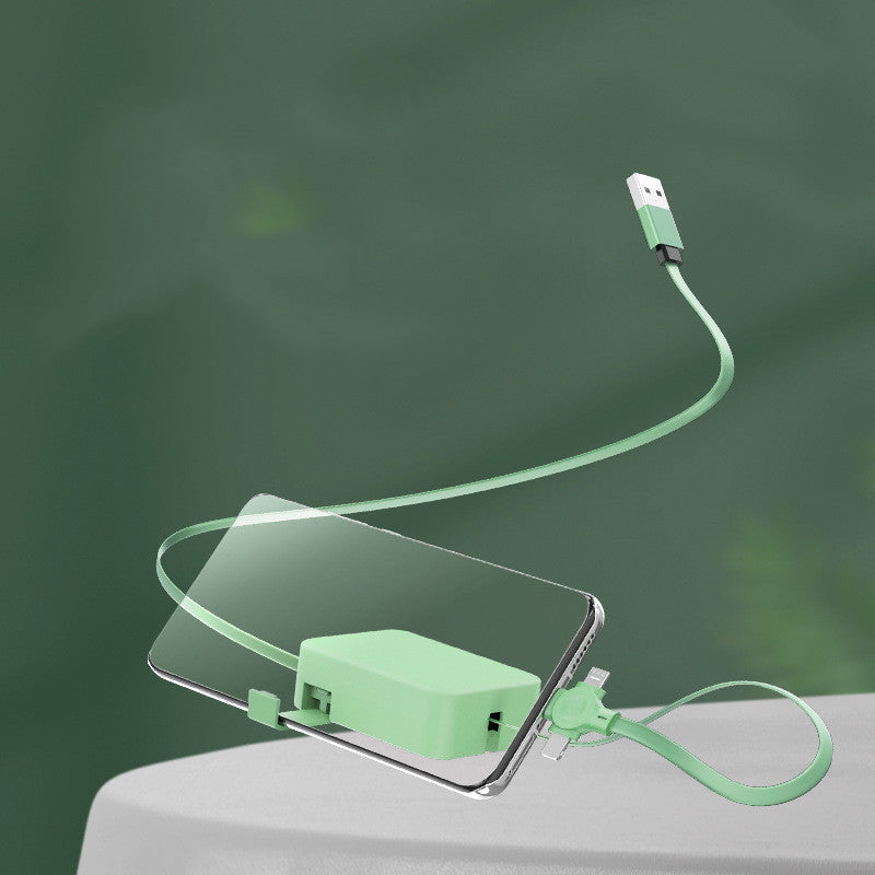 4 in 1 Retractable USB Cable Macaron Type C Micro iPhone