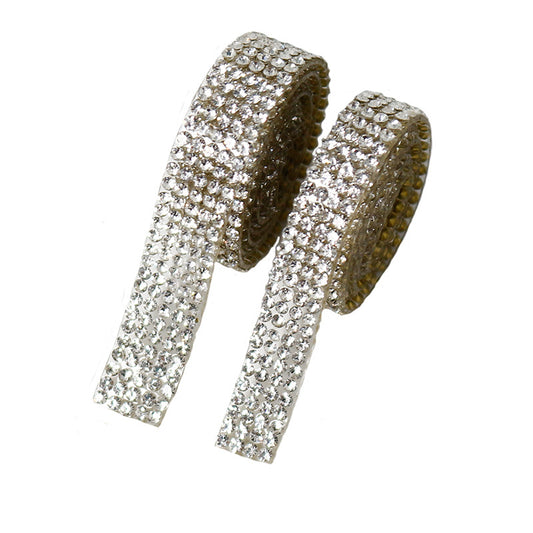 Rhinestone Waistband Decorative Strip with Hot Melt Adhesive - 0.4cm to 1.5cm Widths for DIY Crafting