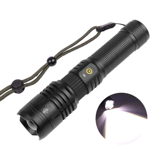 Super Bright Flashlight Zoomable USB Rechargeable Electric Torch
