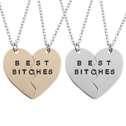 European American Duo Letter Pendant Clavicle Necklace