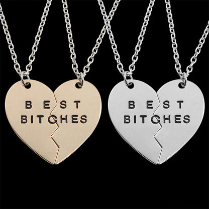 European American Duo Letter Pendant Clavicle Necklace