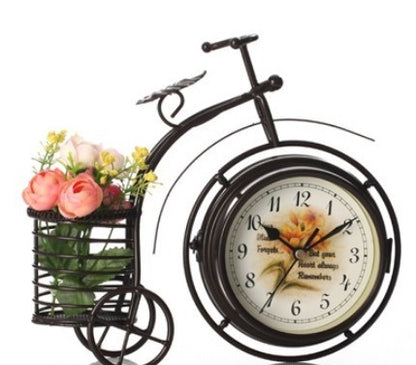 European Style Tricycle Clock Decor Ornament