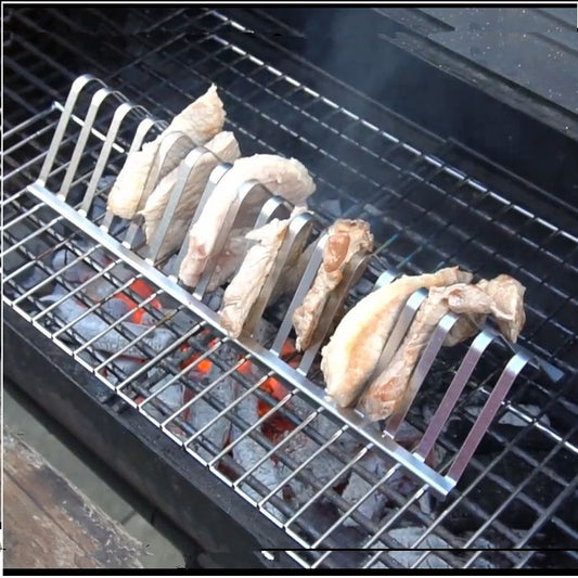 Stainless Steel BBQ Rib Rack Roasting Stand