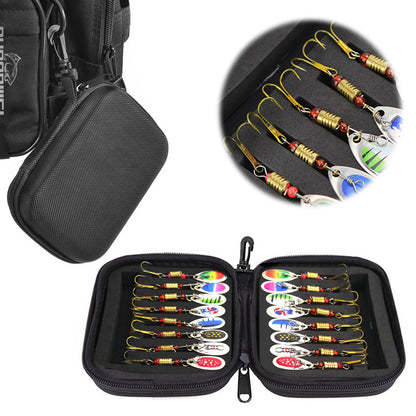 Rotating Sequin Fly Hook Set with Fishing Tackle Bag