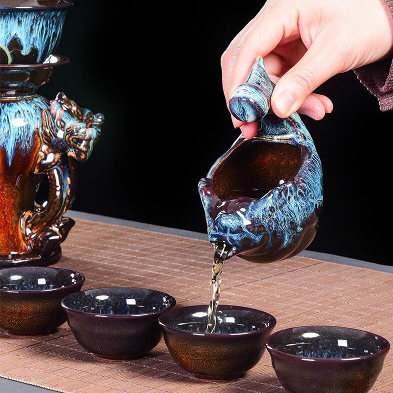 Kiln Stone Mill Anti-Scalding Silver Tea Set