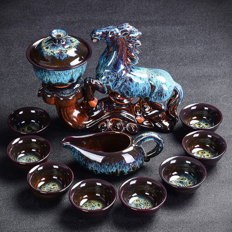 Kiln Stone Mill Anti-Scalding Silver Tea Set