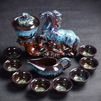 Kiln Stone Mill Anti-Scalding Silver Tea Set