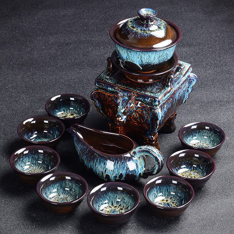 Kiln Stone Mill Anti-Scalding Silver Tea Set