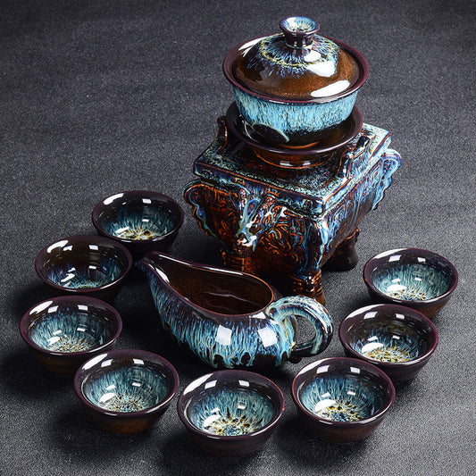 Kiln Stone Mill Anti-Scalding Silver Tea Set