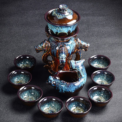 Kiln Stone Mill Anti-Scalding Silver Tea Set