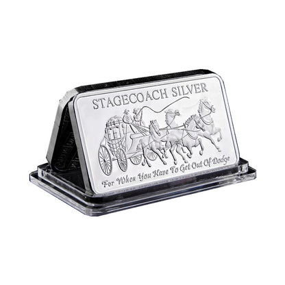 Northwest Region Territorial Mint 999 Fine Silver Stagecoach Divisible Bar