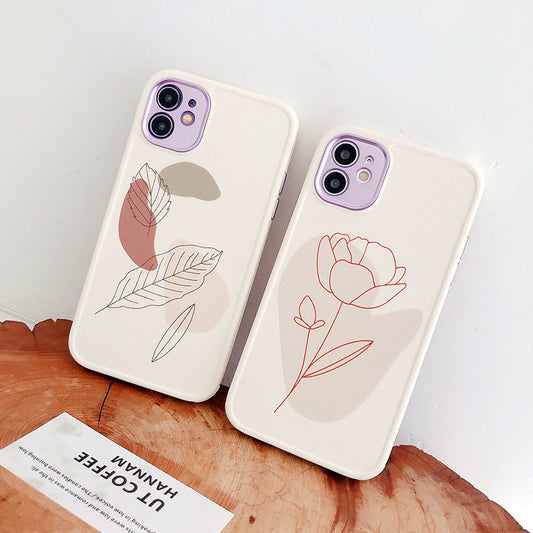 Vintage Leaf Flower Shockproof Soft Phone Case