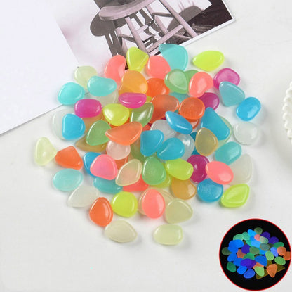 Luminous Stones Fluorescent Aquarium Pebbles Fish Tank Garden Luminous Stones