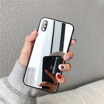 Glass Phone Case Selfie Makeup