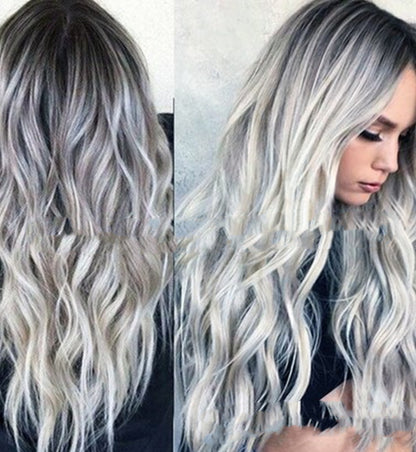 Mid-Length Mixed Color Micro-Volume Fashion Wig