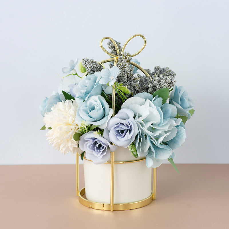 Small Potted Dried Flower Bouquet Decor