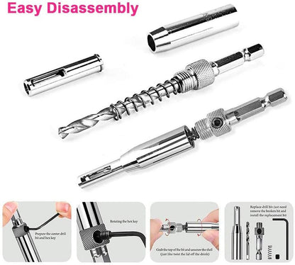 Woodworking Hinge Hole Puncher Drill Bit Set
