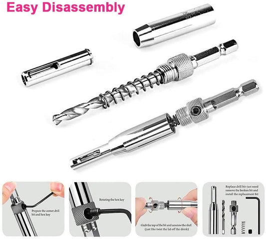 Woodworking Hinge Hole Puncher Drill Bit Set