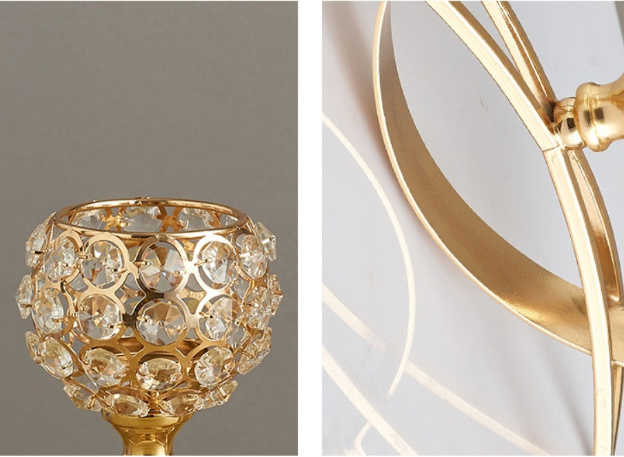 Crystal Geometric Wrought Iron Candle Holder Ornament