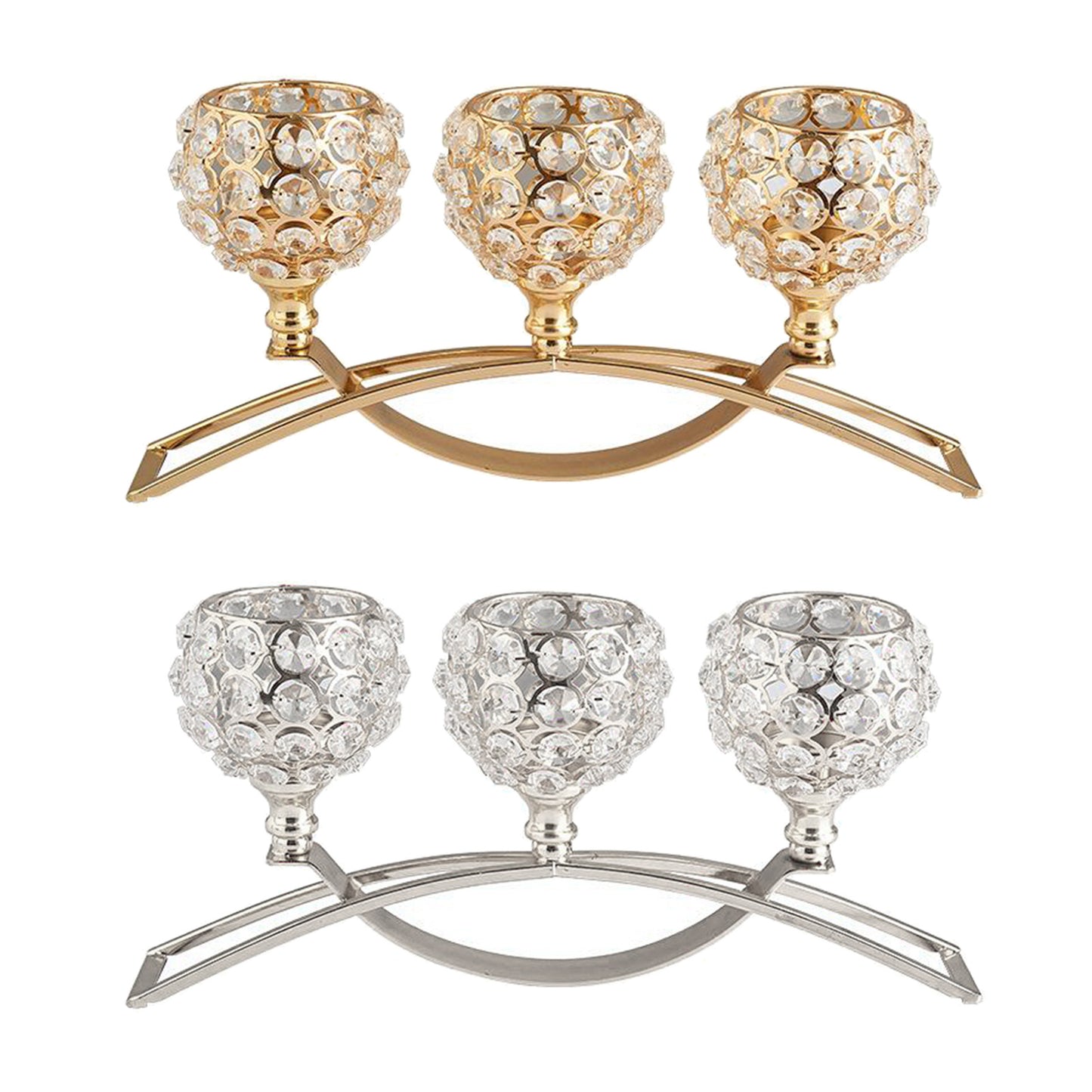 Crystal Geometric Wrought Iron Candle Holder Ornament