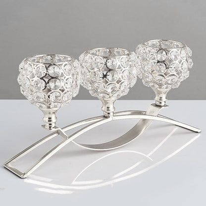 Crystal Geometric Wrought Iron Candle Holder Ornament
