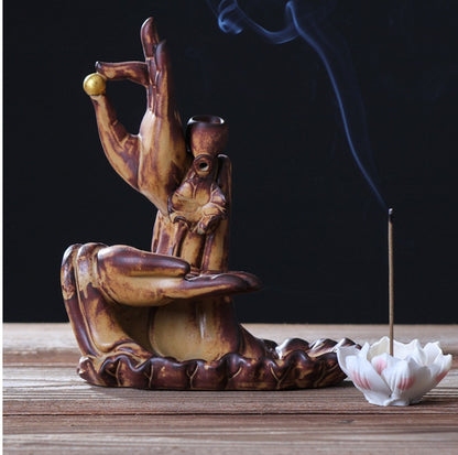 Bergamot Lotus Backflow Incense Burner, Dual-Use