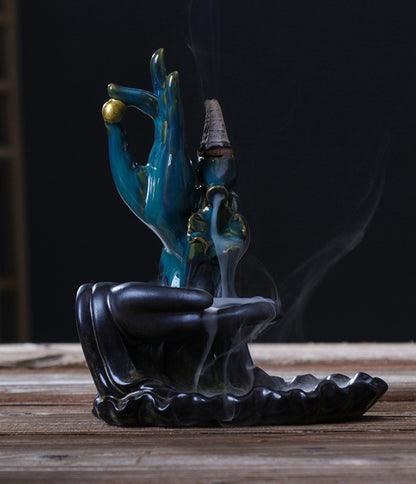 Bergamot Lotus Backflow Incense Burner, Dual-Use