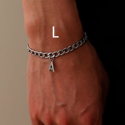 Simple Letter Titanium Steel Bracelet Men's Fashion