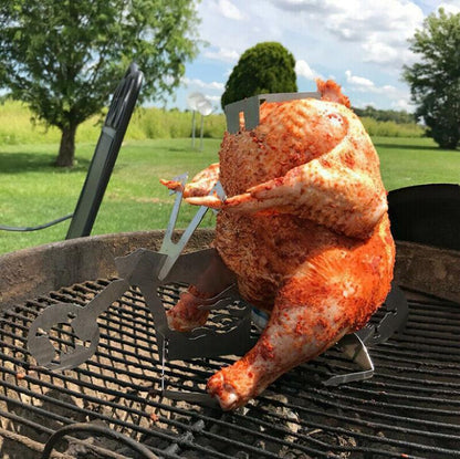 Chicken Stand Beer BBQ Steel Rack Roast Grilling Tools