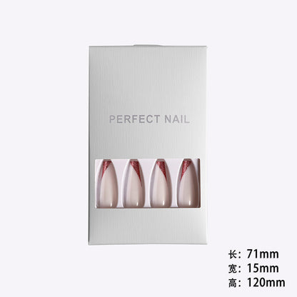 Rose Gold Beveled Edge French Manicure Fake Nails