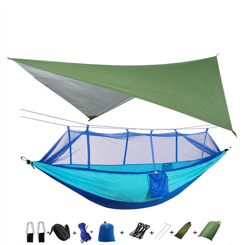 Portable Parachute Hammock with Mosquito Net - Army Green