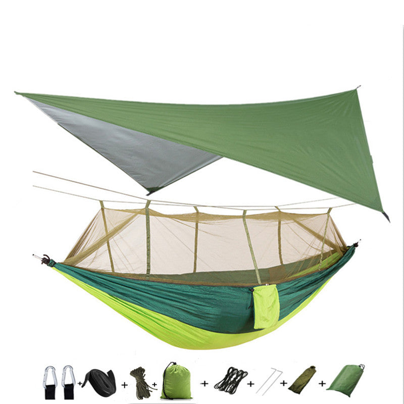 Portable Parachute Hammock with Mosquito Net - Army Green
