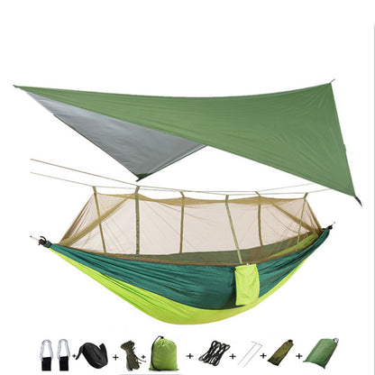 Portable Parachute Hammock with Mosquito Net - Army Green